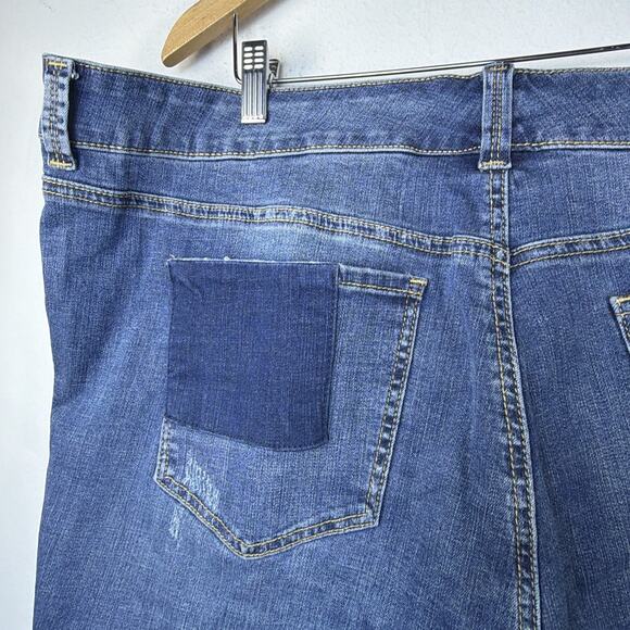 Melissa McCarthy Seven 7 Women's 20 Slimming Girlfriend Patch Denim Jeans 80's - Picture 8 of 14